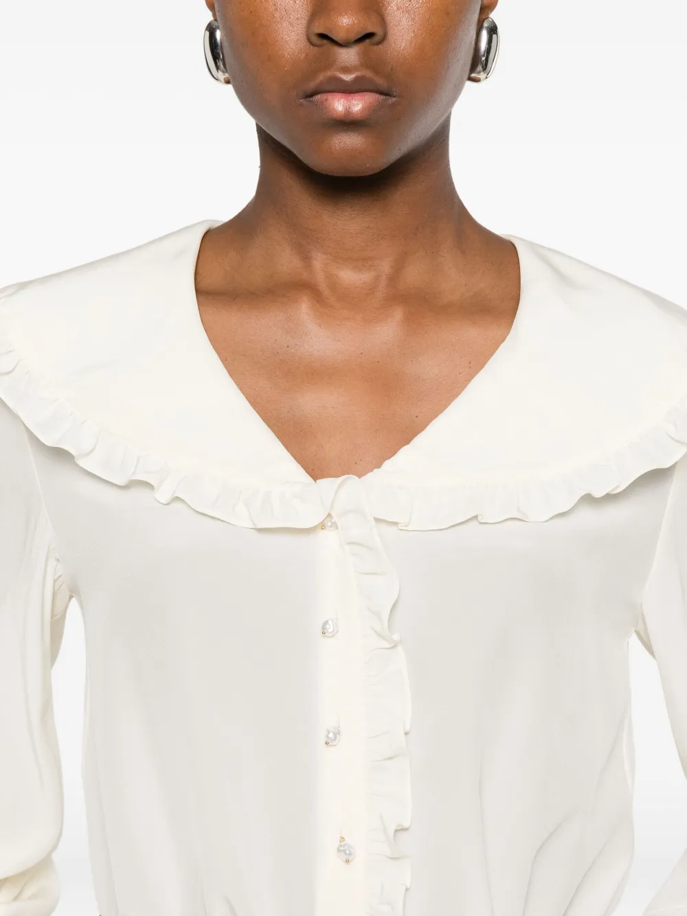 Chloé Zijden shirt Beige