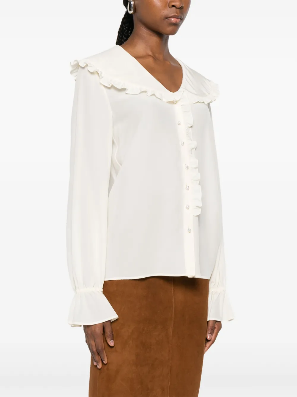Chloé Zijden shirt Beige