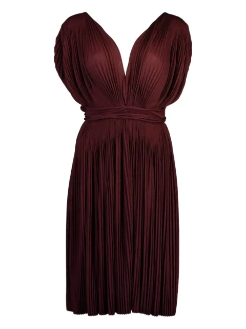 Alaïa V-neck pleated dress
