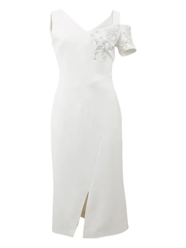 Antonio Berardi Embroidered Midi Dress | White | FARFETCH GE
