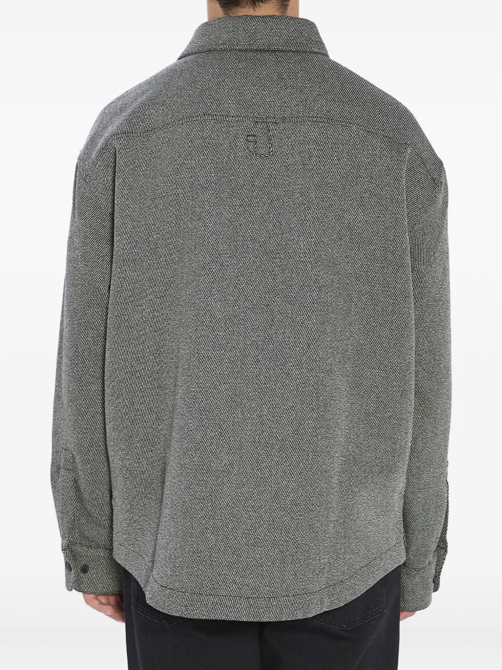 Jacquemus Molino Pointed-collar Buttoned Shirt Jacket In Gray