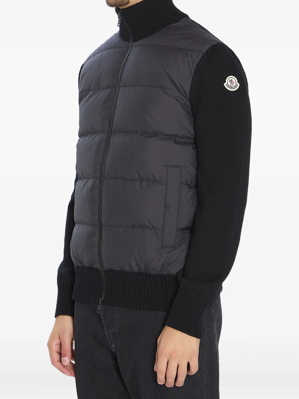 Moncler Logo-patch Padded Jacket In Black