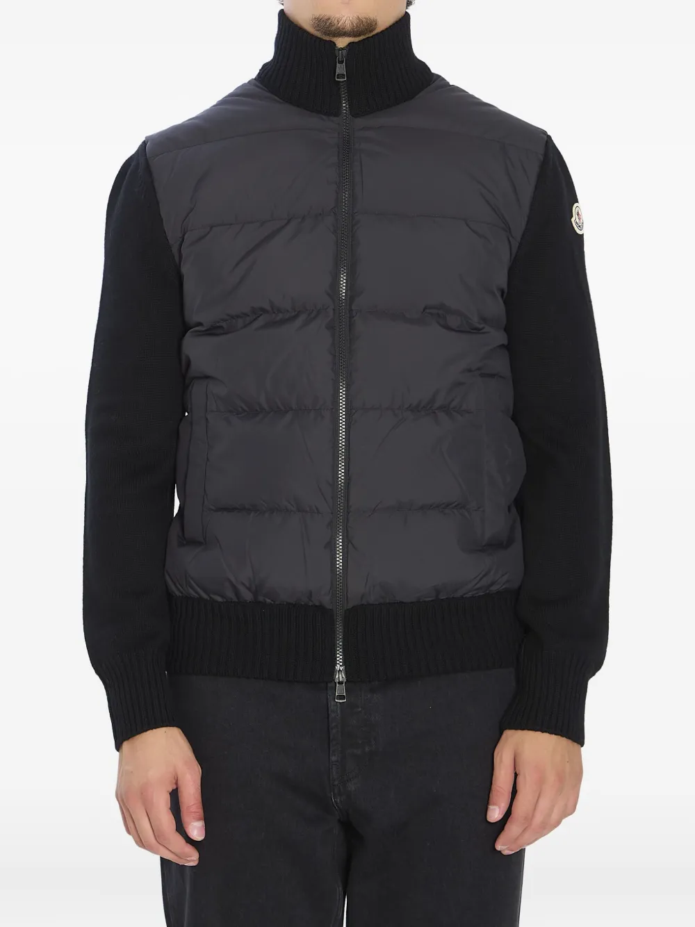 Moncler Logo-patch Padded Jacket In Black