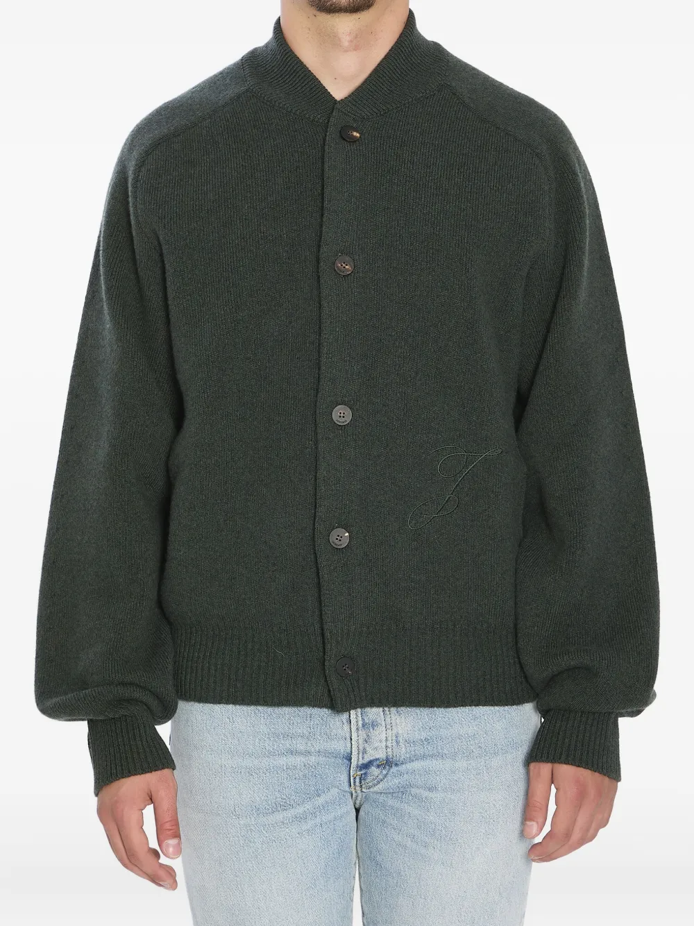 Jacquemus Ribbed Raglan-sleeve Cardigan In Multi