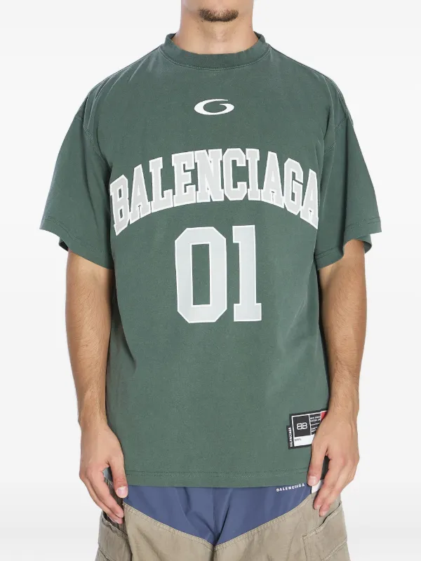 Balenciaga graphic-print T-shirt | Green | FARFETCH