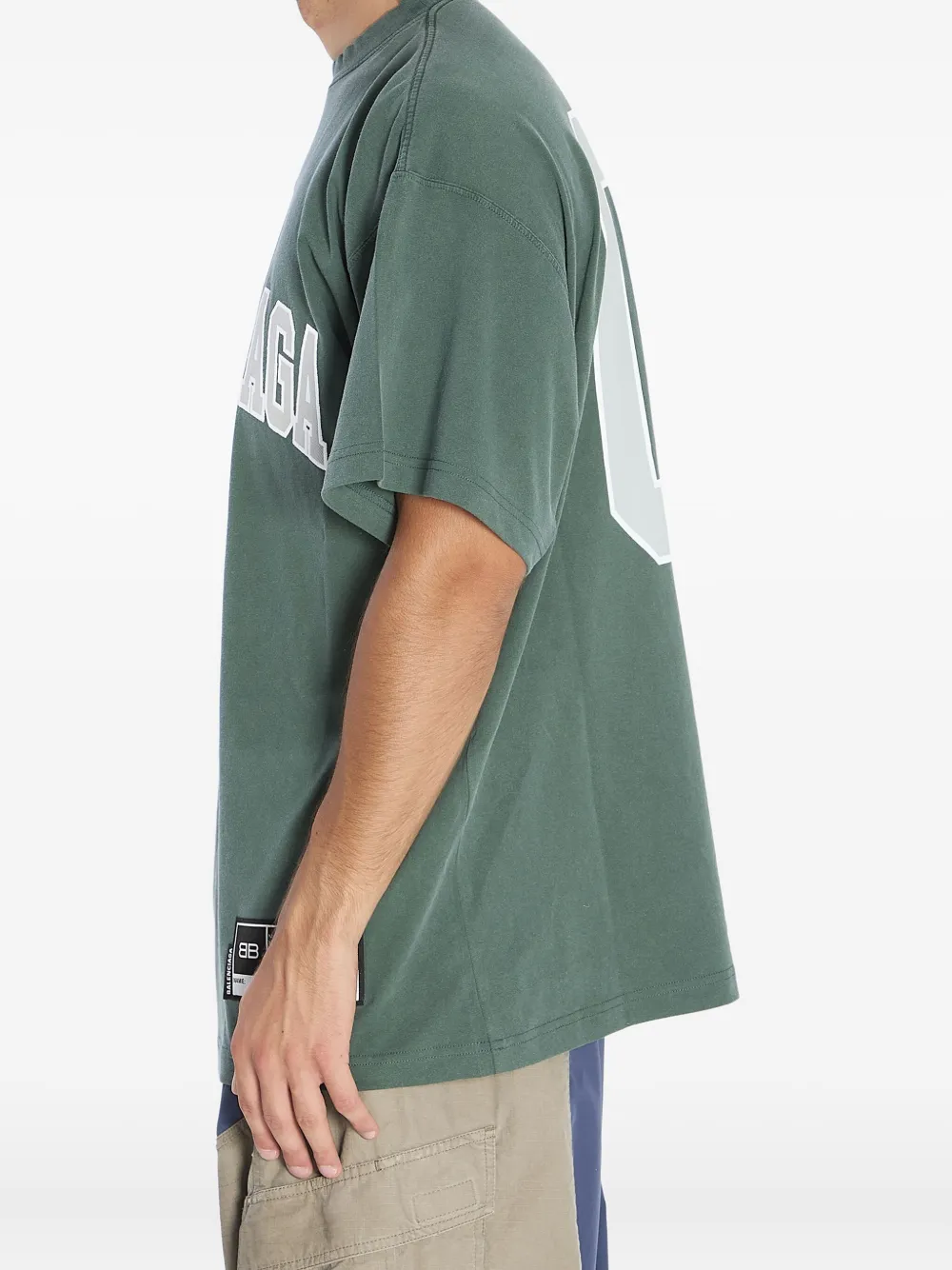 Balenciaga Graphic Print Basketball Short Sleeve T-shirt In Green