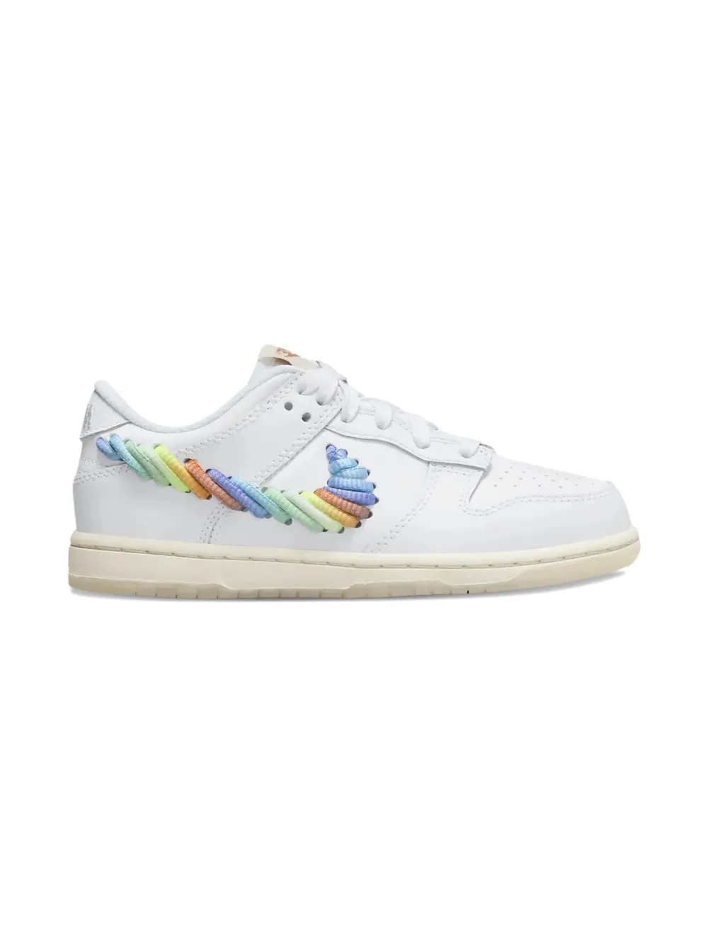 Nike Kids Dunk Rainbow Lace Swoosh low sneakaers - Wit