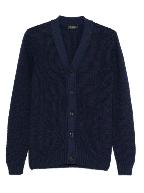 Sand V-neck textured cardigan