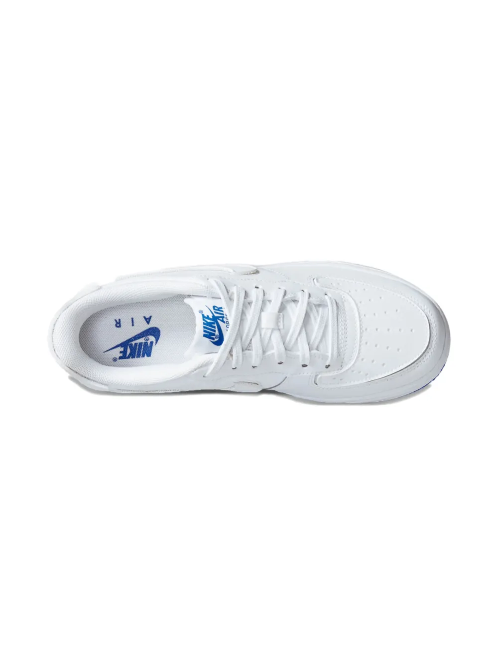 Nike Kids Air Force 1 "White Royal Blue" low sneakers