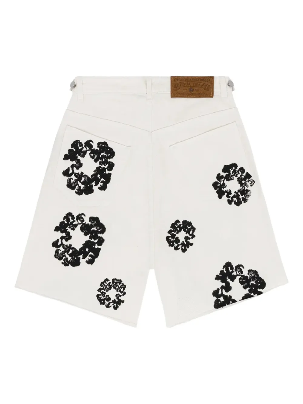 Denim Tears wreath-print denim shorts - Wit