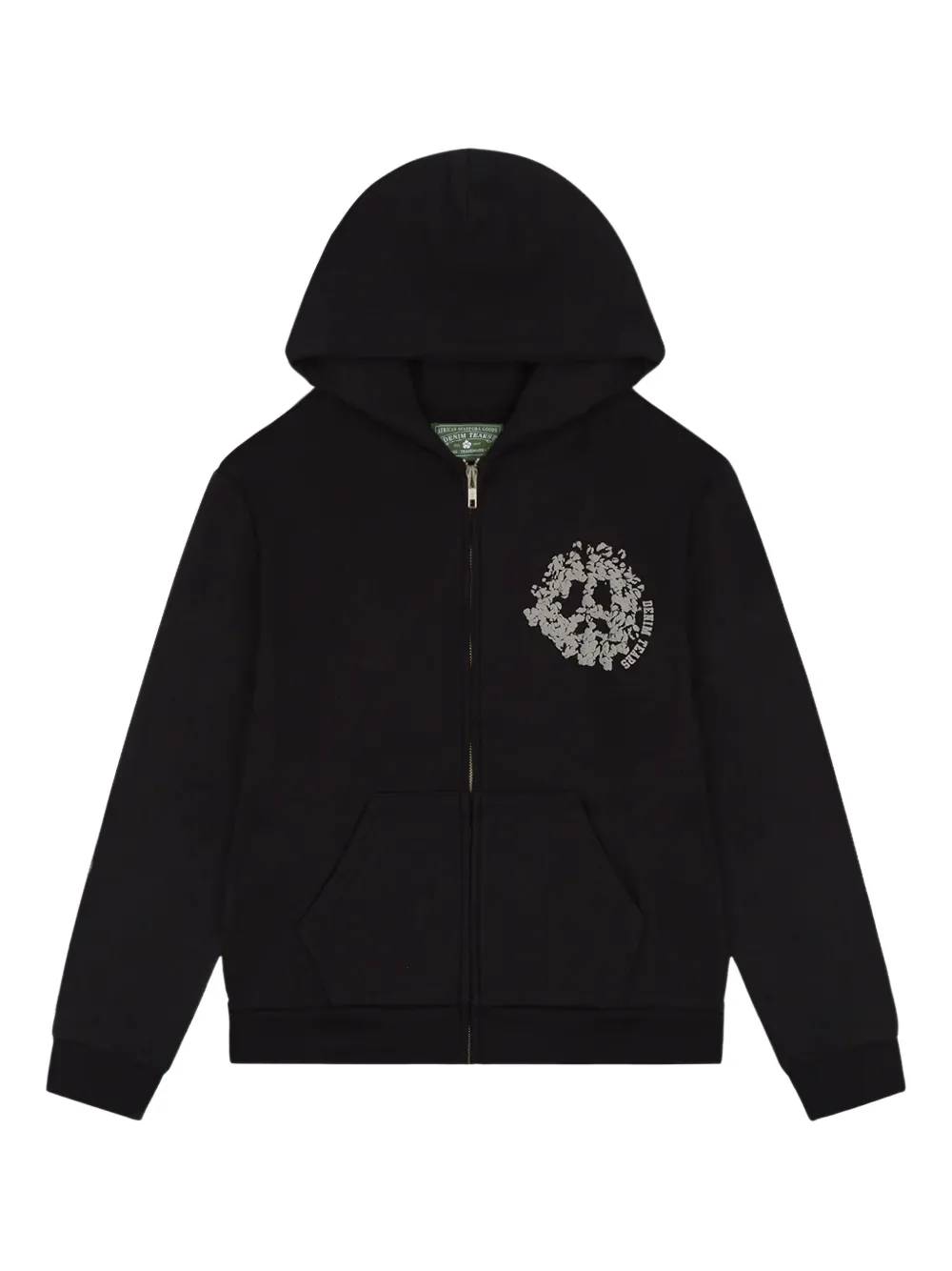Denim Tears peace-sign zip hoodie | Black | Image 1
