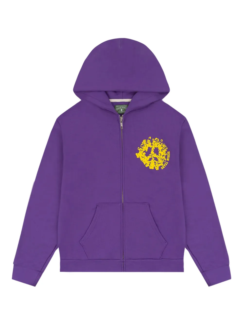 Denim Tears University peace-sign zip-up hoodie | Purple | Image 1