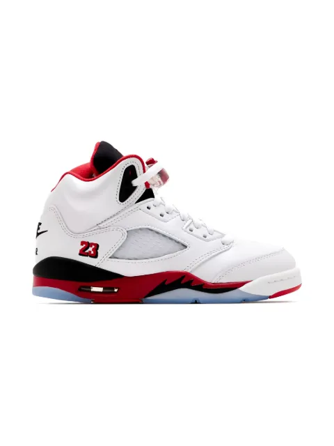 Nike Kids Air Jordan 5 "White/Fire Red" sneakers