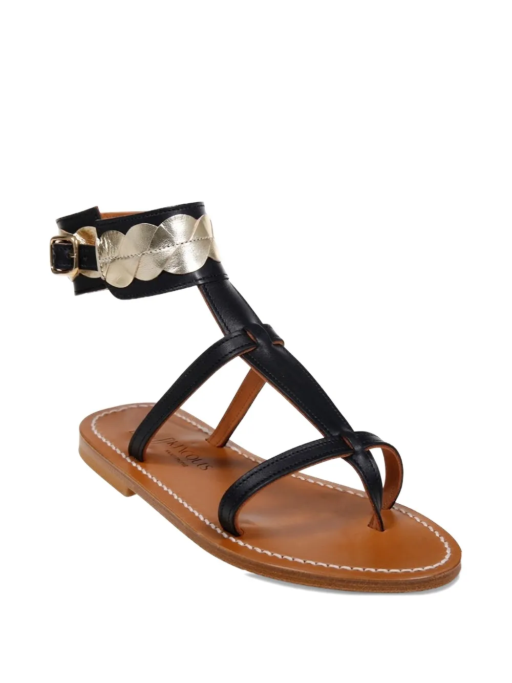 Kjacques Leather Sandals In Black