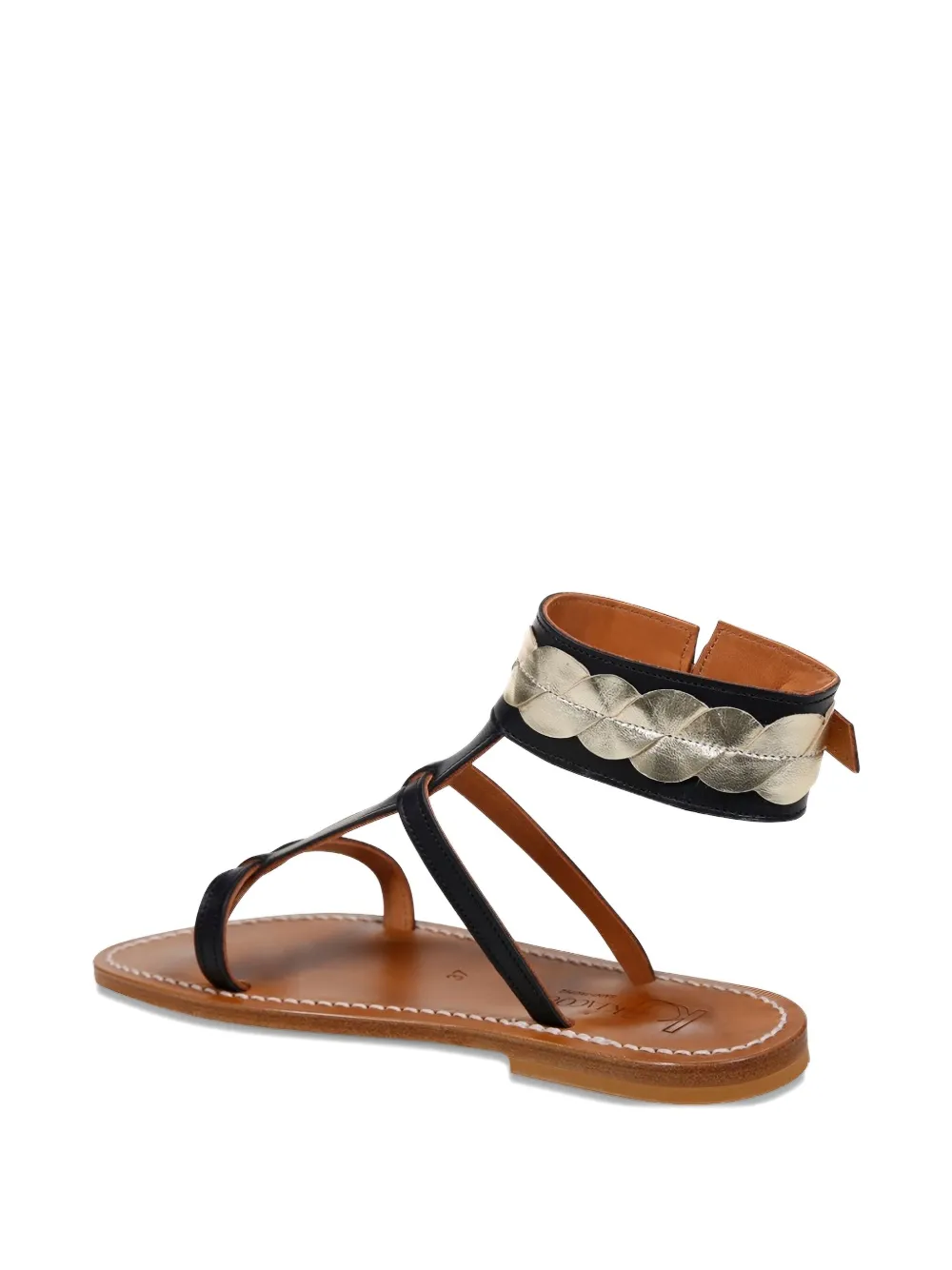 Kjacques Leather Sandals In Black