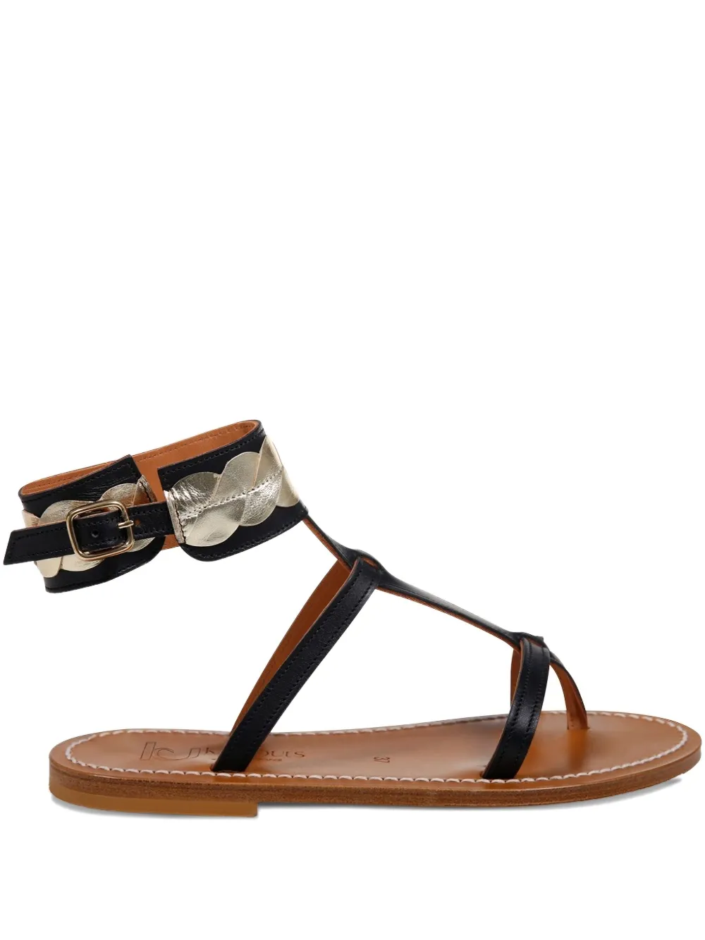Kjacques Leather Sandals In Black