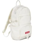Supreme logo-plaque denim backpack - White