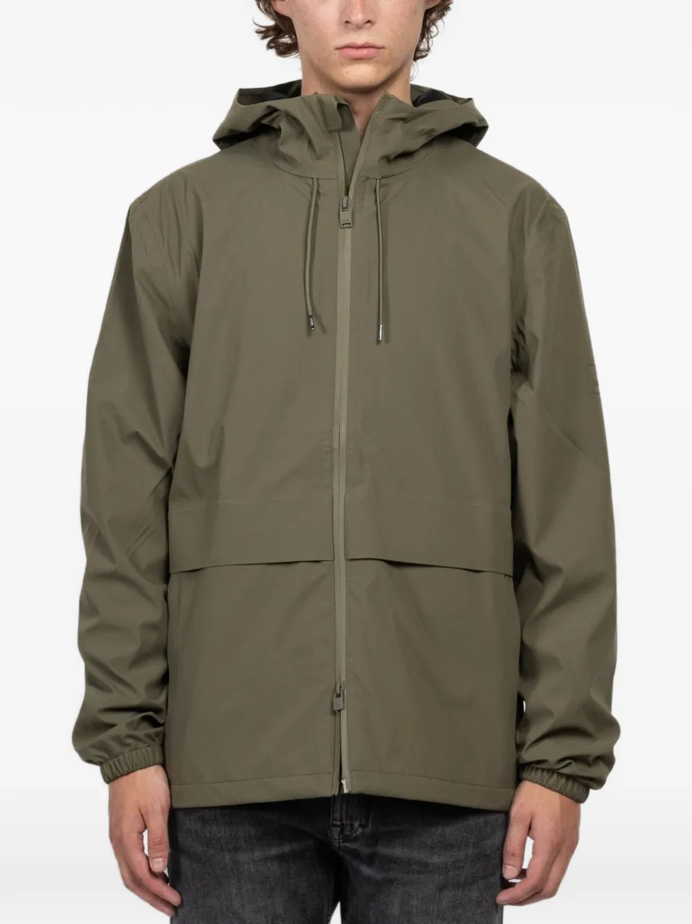 Rains Suva hooded zip-up jacket | Green | Image 1