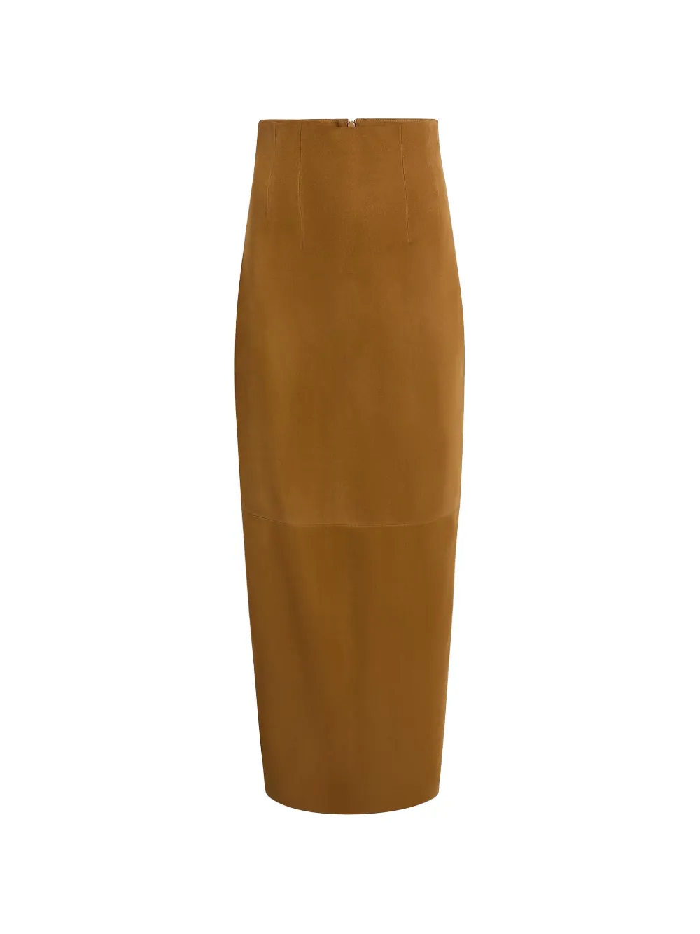 KHAITE suede maxi skirt - Marrone