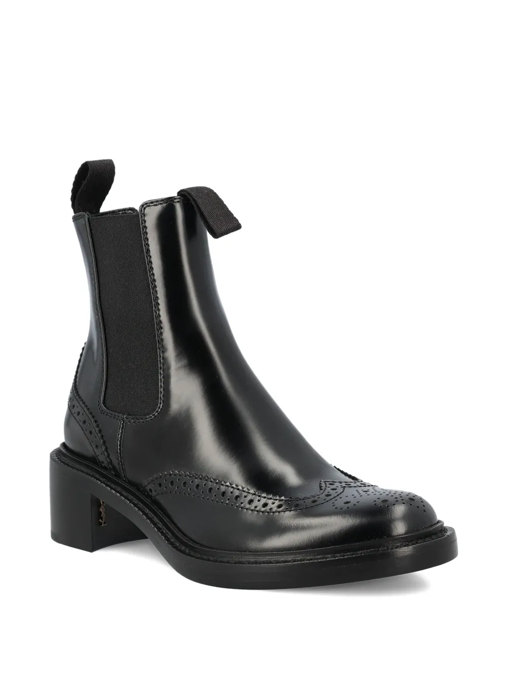 Saint Laurent 50mm Vicent leather brogue chelsea boots Black