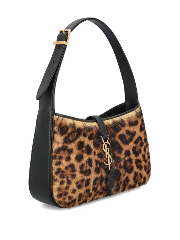 Saint Laurent Le 5 à 7 leopard-print Clasp Shoulder Bag | Neutrals