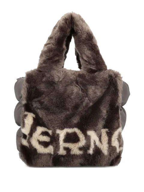 Herno faux-fur logo-embellishment tote bag