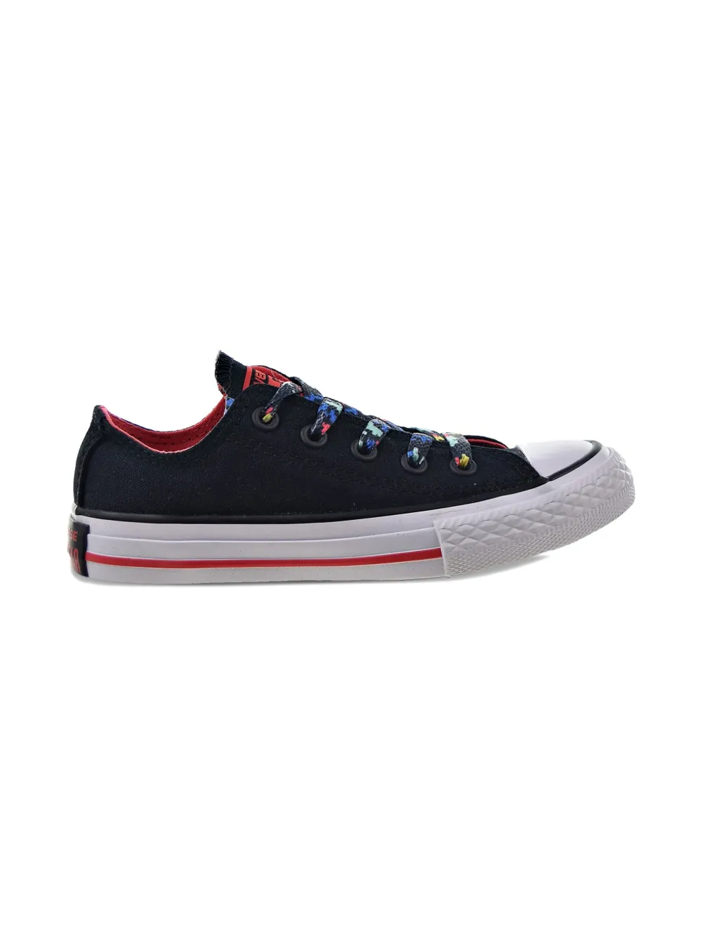 Converse Kids Chuck Taylor All Star Ox PS Black-Ultra Red-White sneakers - Zwart