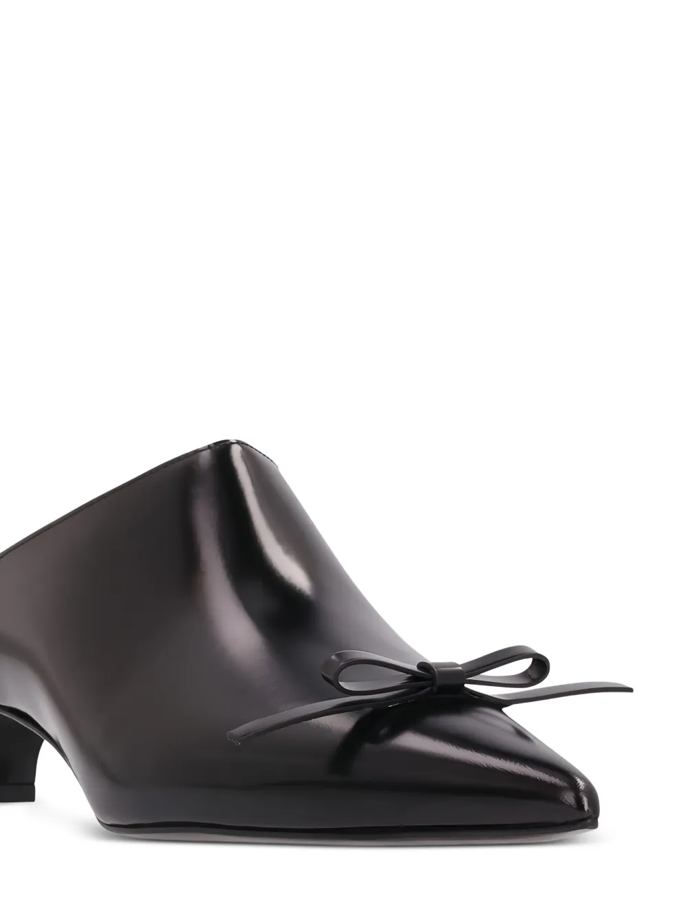 Jil Sander 25 mm leren muiltjes met strikdetail Zwart