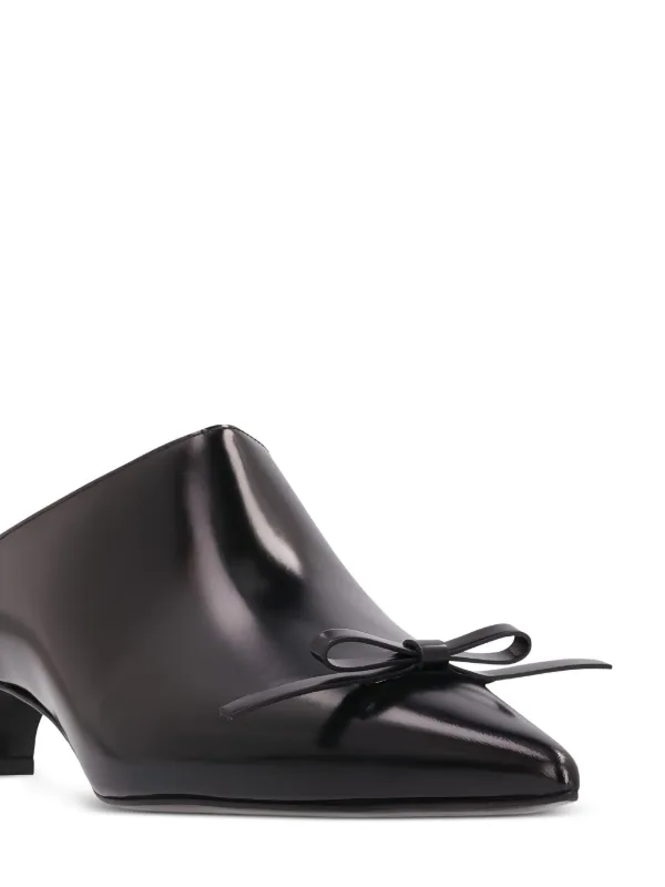 Jil Sander リボンディテール レザーミュール 25mm | ブラック