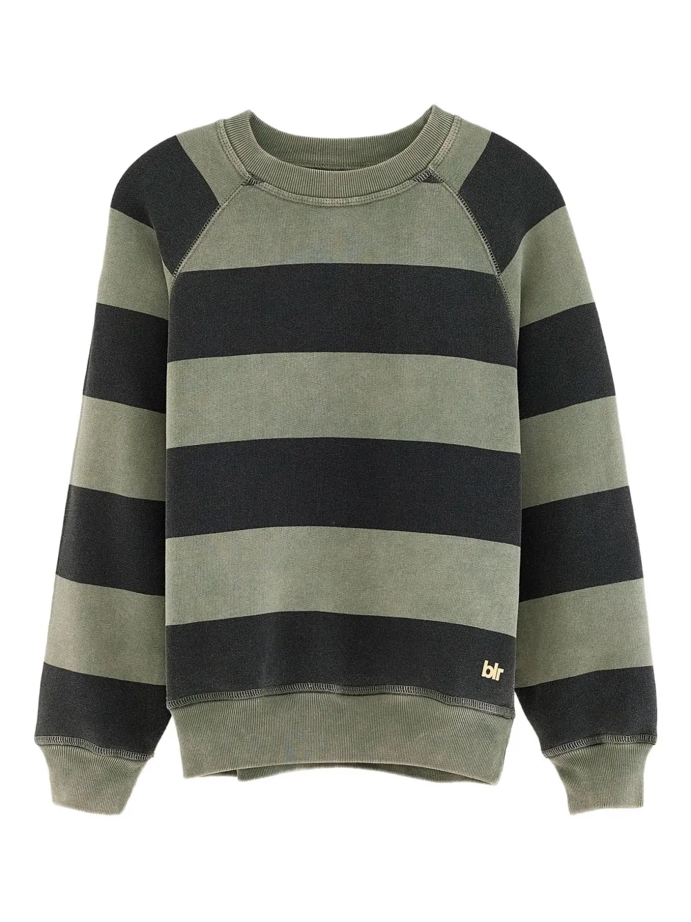 Bellerose Striped Raglan-sleeve Sweatshirt In Green