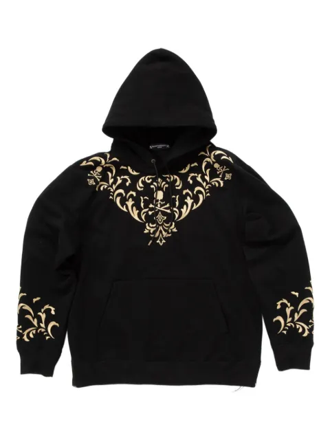 Mastermind World damask-skull long-sleeve hoodie