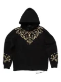 Mastermind World damask-skull long-sleeve hoodie - Black