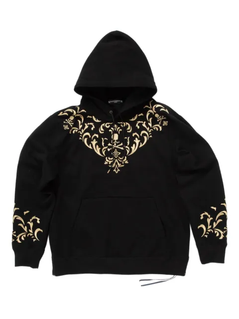 Mastermind World damask-skull long-sleeve hoodie