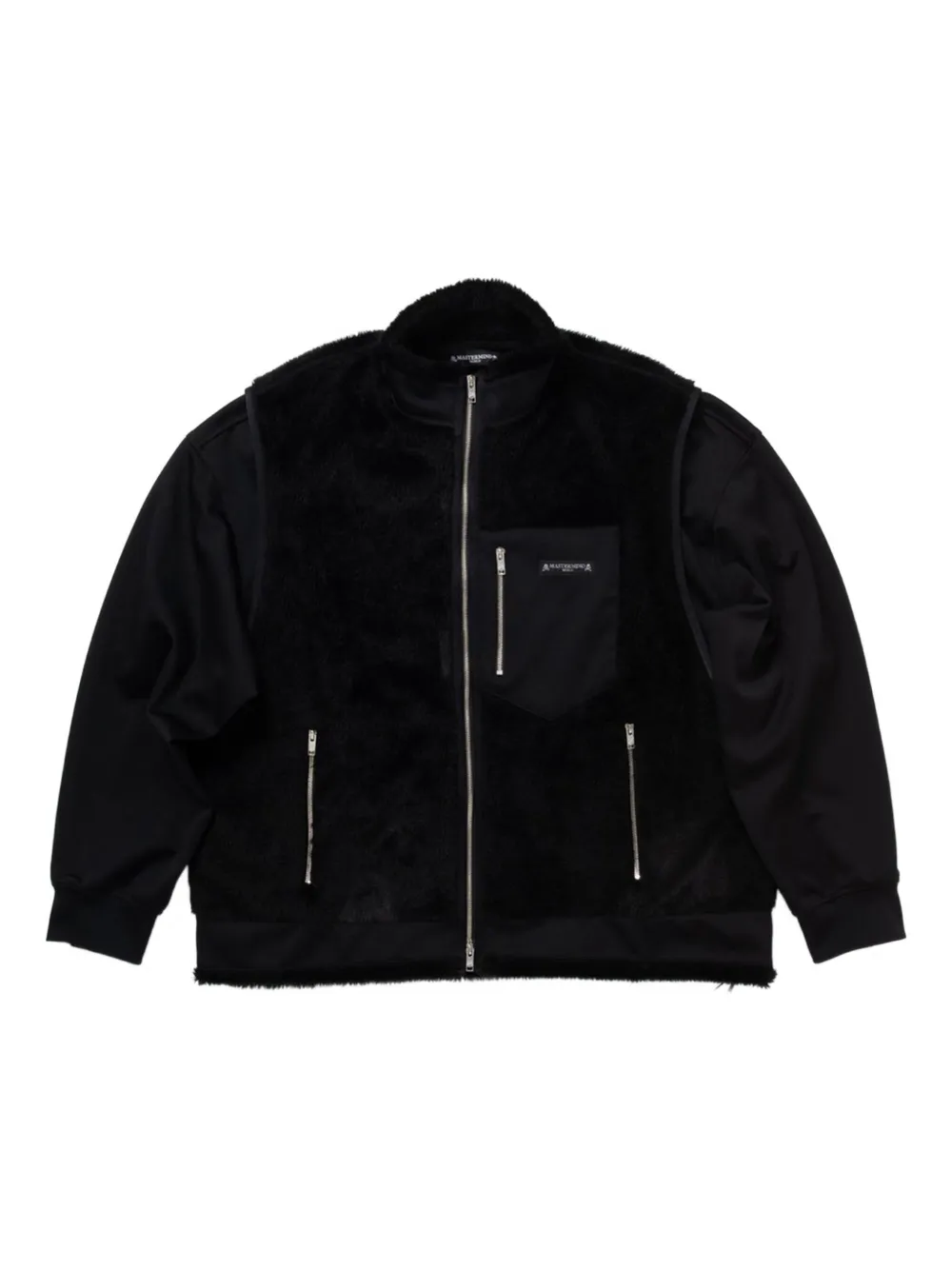 Mastermind Japan Sherpa Skull Layered Jacket In Black