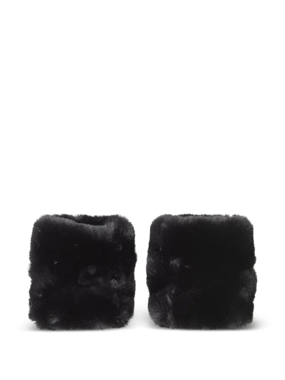 Mastermind World Handschoenen van imitatiebont met doodskopapplicatie - Zwart
