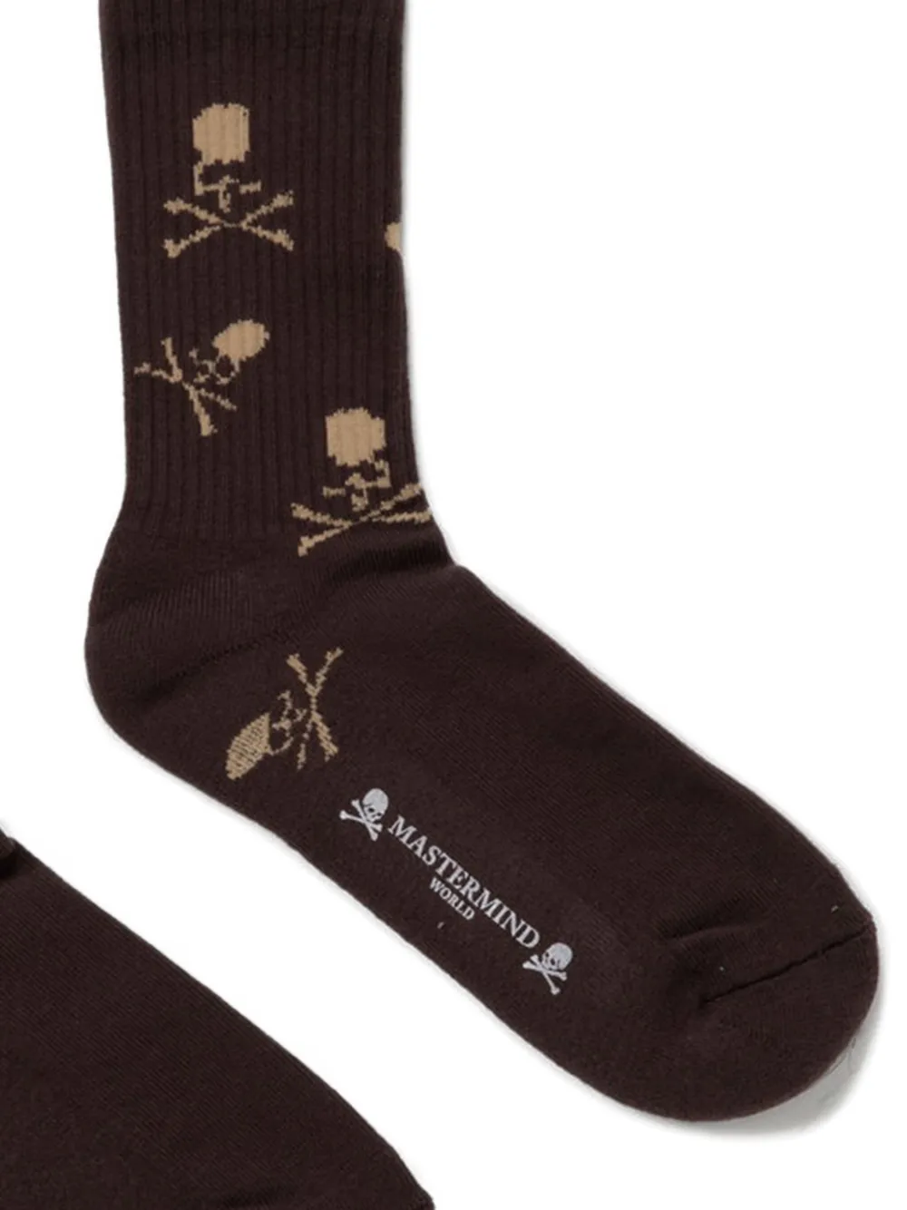Mastermind Japan Skull-jacquard Socks In Black
