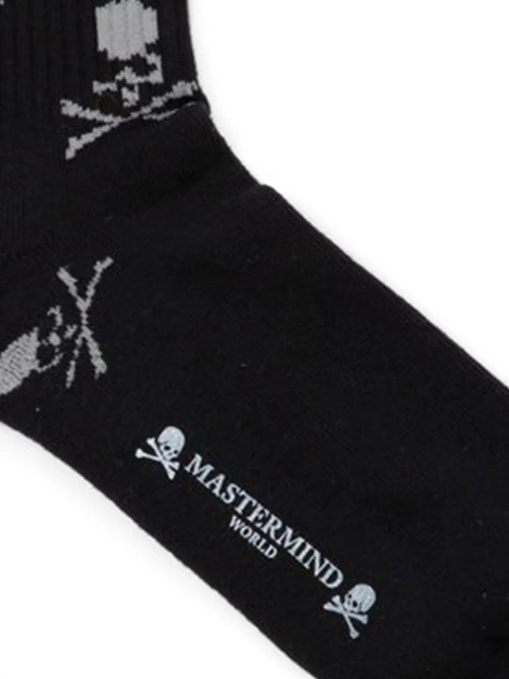 Mastermind Japan Skull-jacquard Socks In Black