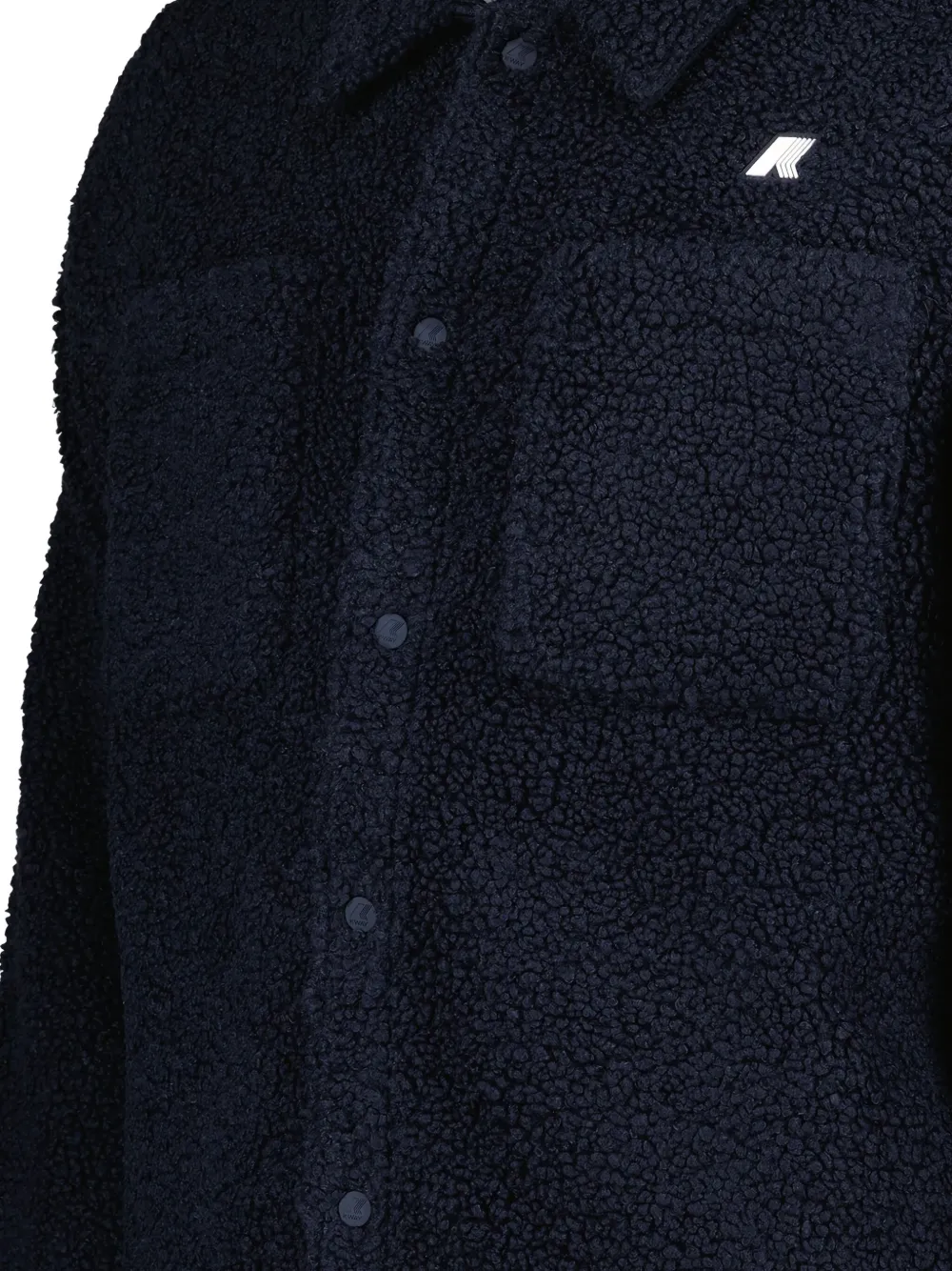 K-way Sherpa Button-fastening Shirt Jacket In Blue