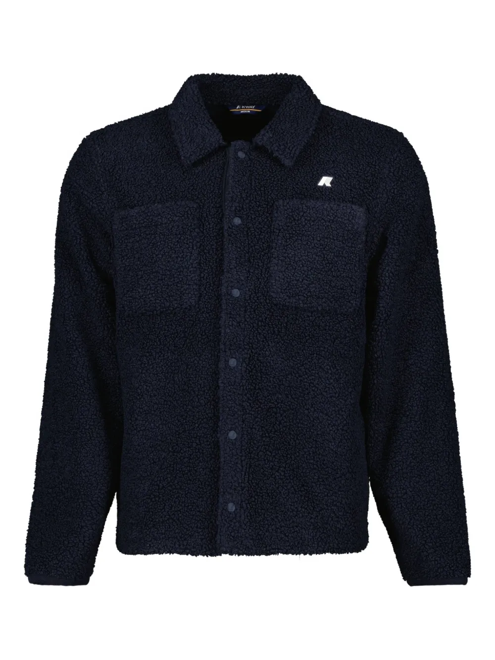 K-way Sherpa Button-fastening Shirt Jacket In Blue