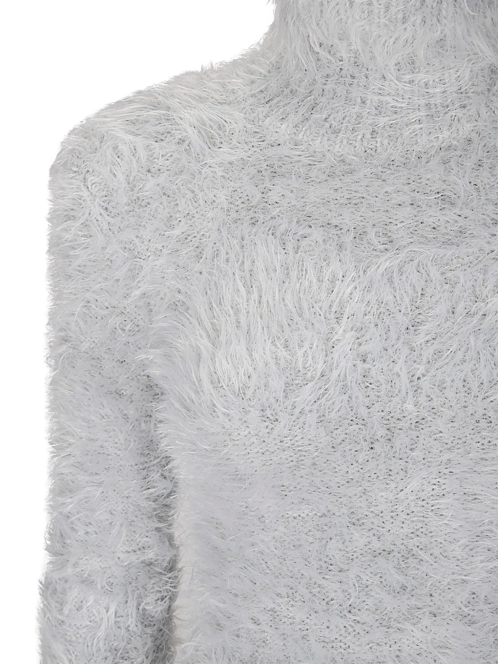 Mm6 Maison Margiela High-neck Fluffy Sweater In Gray