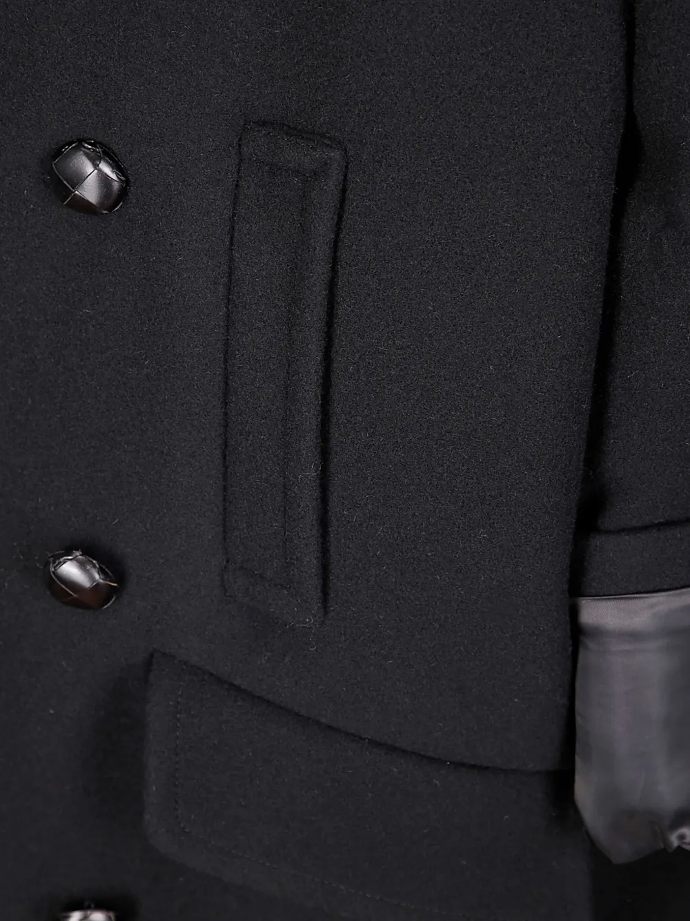 Mm6 Maison Margiela Pocketed Double-breasted Coat In Black