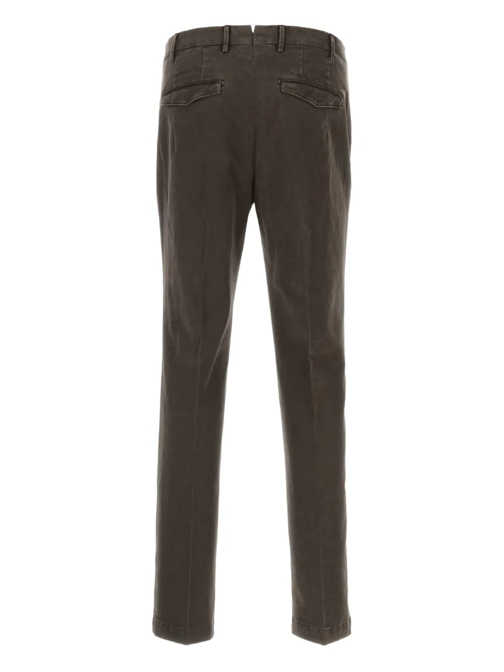 Pt Torino Stretch Cotton Trousers With Pockets And Loops In Brown