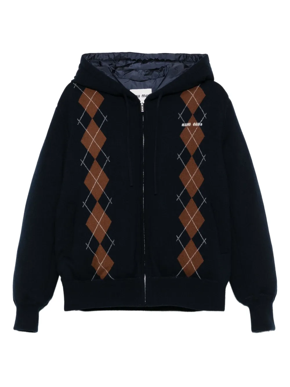 Miu Miu diamond-pattern hooded jacket | Image 1
