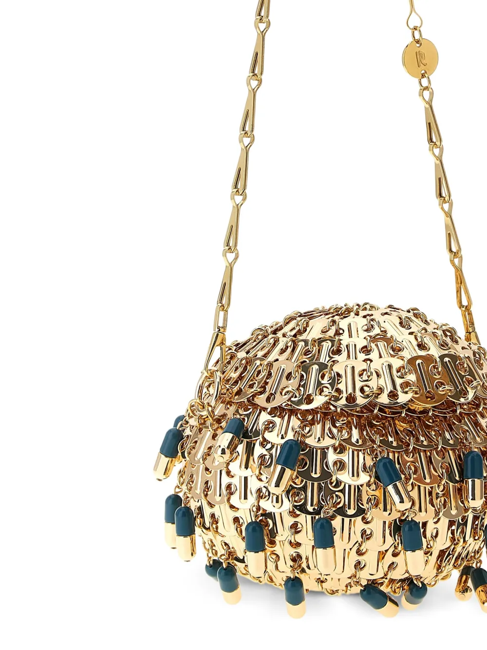 Rabanne Chain Strap Beaded Handbag 1969 Ball Pils In Gold