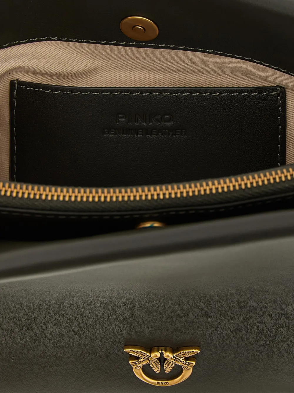 PINKO Triplet kleine schoudertas met metalen details K35Q VERDE FANGO ANTIQUE GOLD