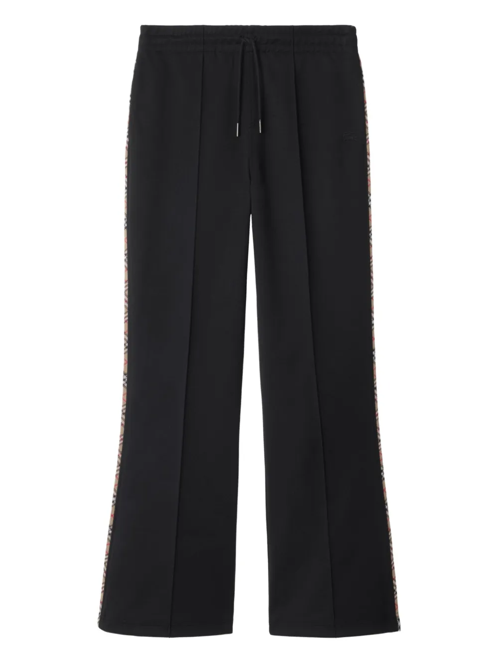 Burberry Check-pattern Trim Track Pants In Black