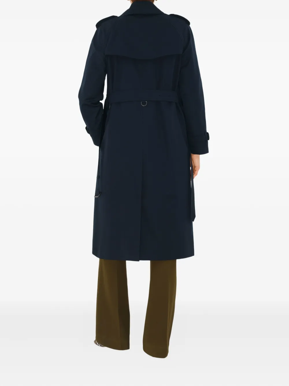 Burberry Kensington Belted Cashmere-wool Double-breasted Trench Coat In Blue