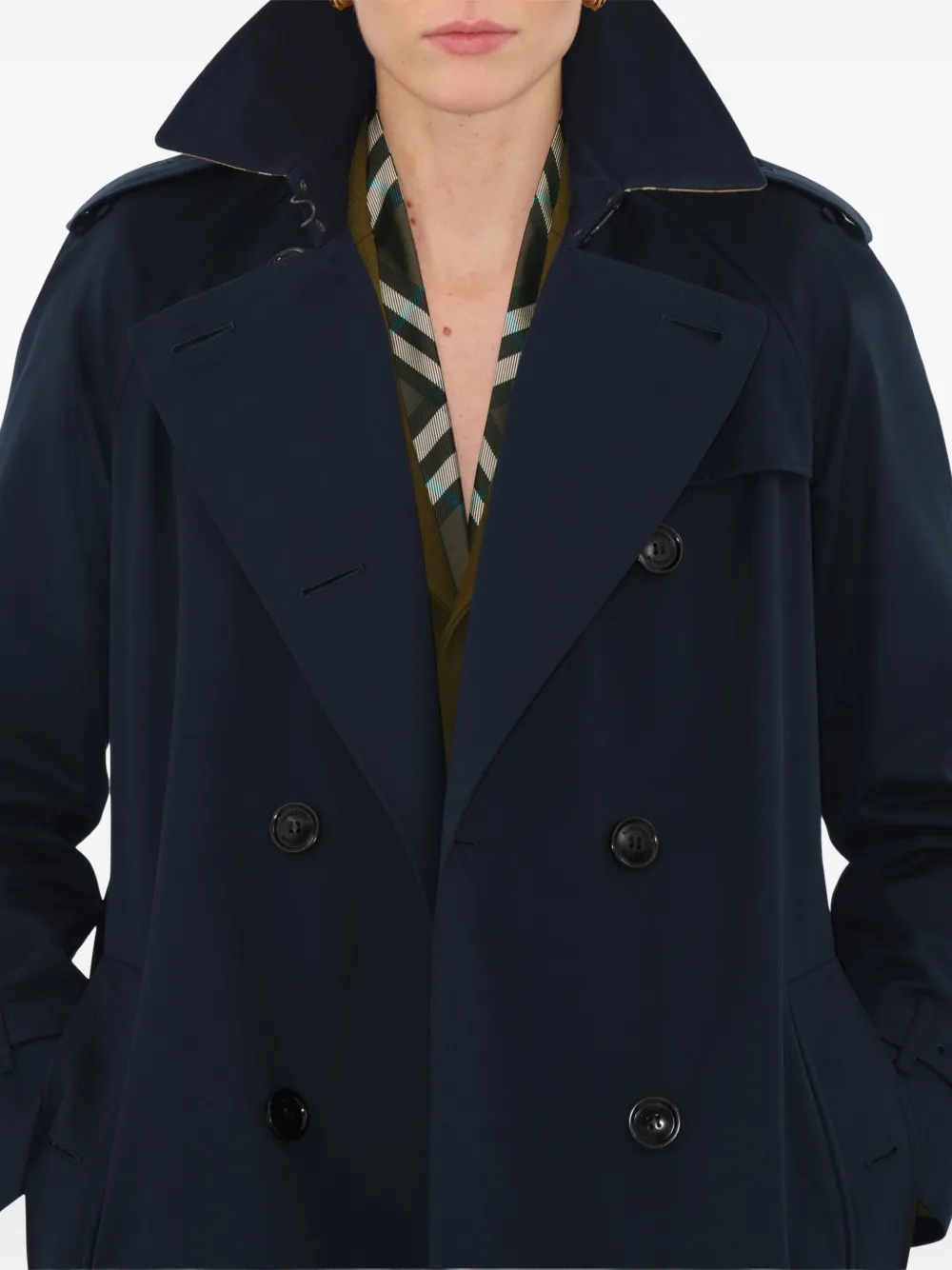 Burberry Kensington Belted Cashmere-wool Double-breasted Trench Coat In Blue