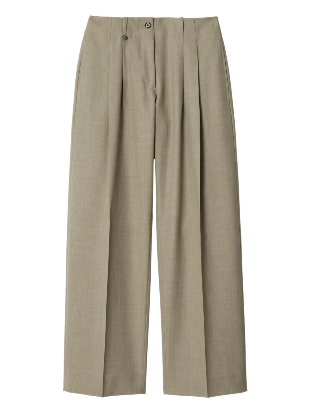 Burberry double-pleated wool pants | Green | Image 1