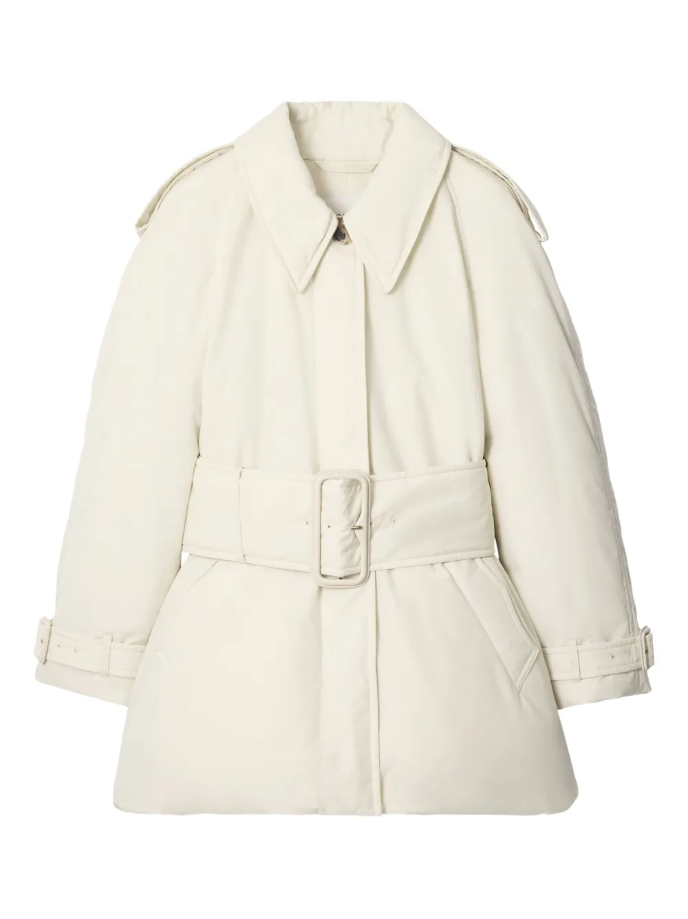 Burberry Cappotto Berryhill imbottito con cintura - Bianco